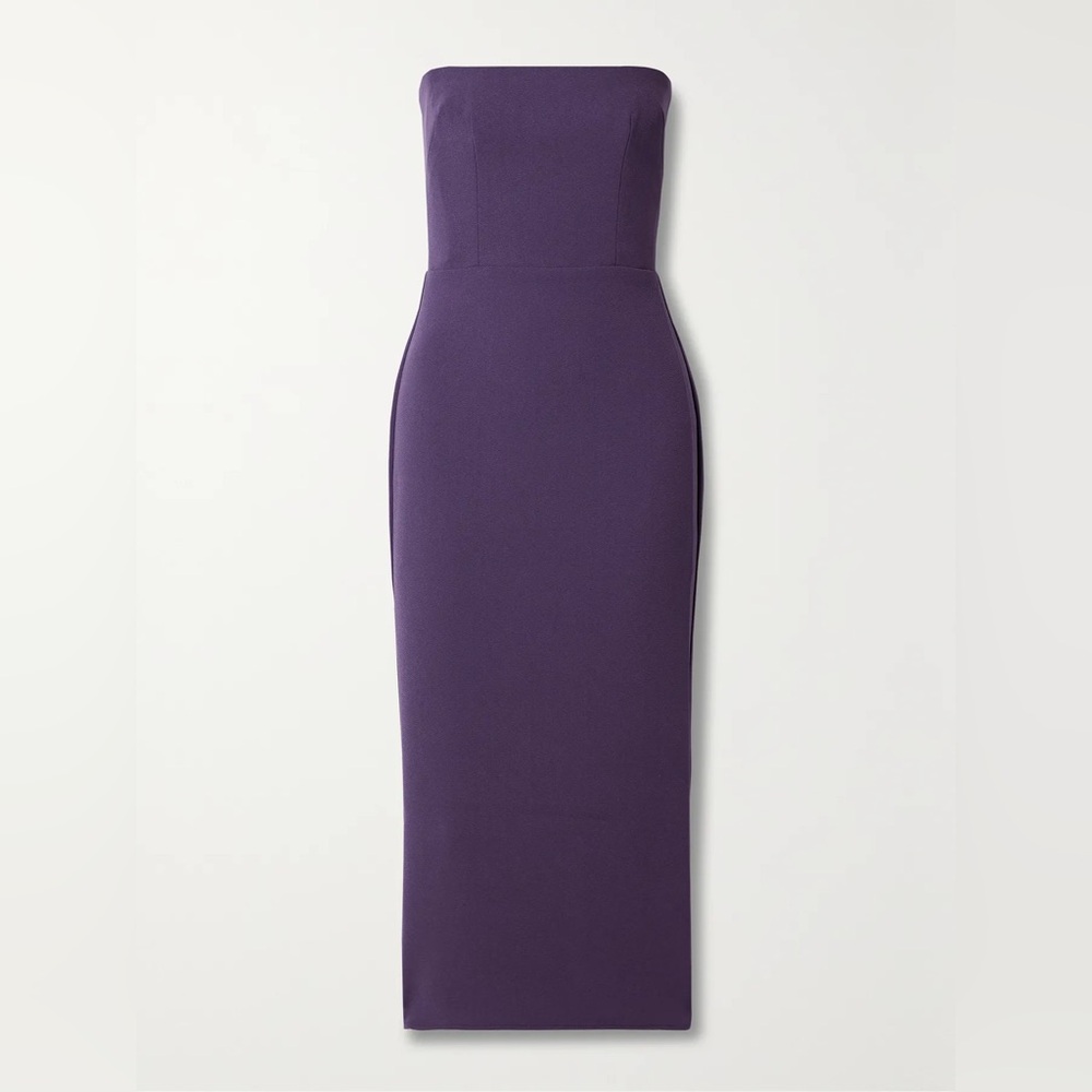 Alex Perry Purple Strapless Midi Dress